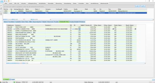 Handwerkersoftware Interstar Verkaufs-Preisverwaltung