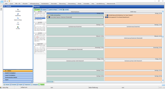 Handwerkersoftware Interstar Terminverwaltung